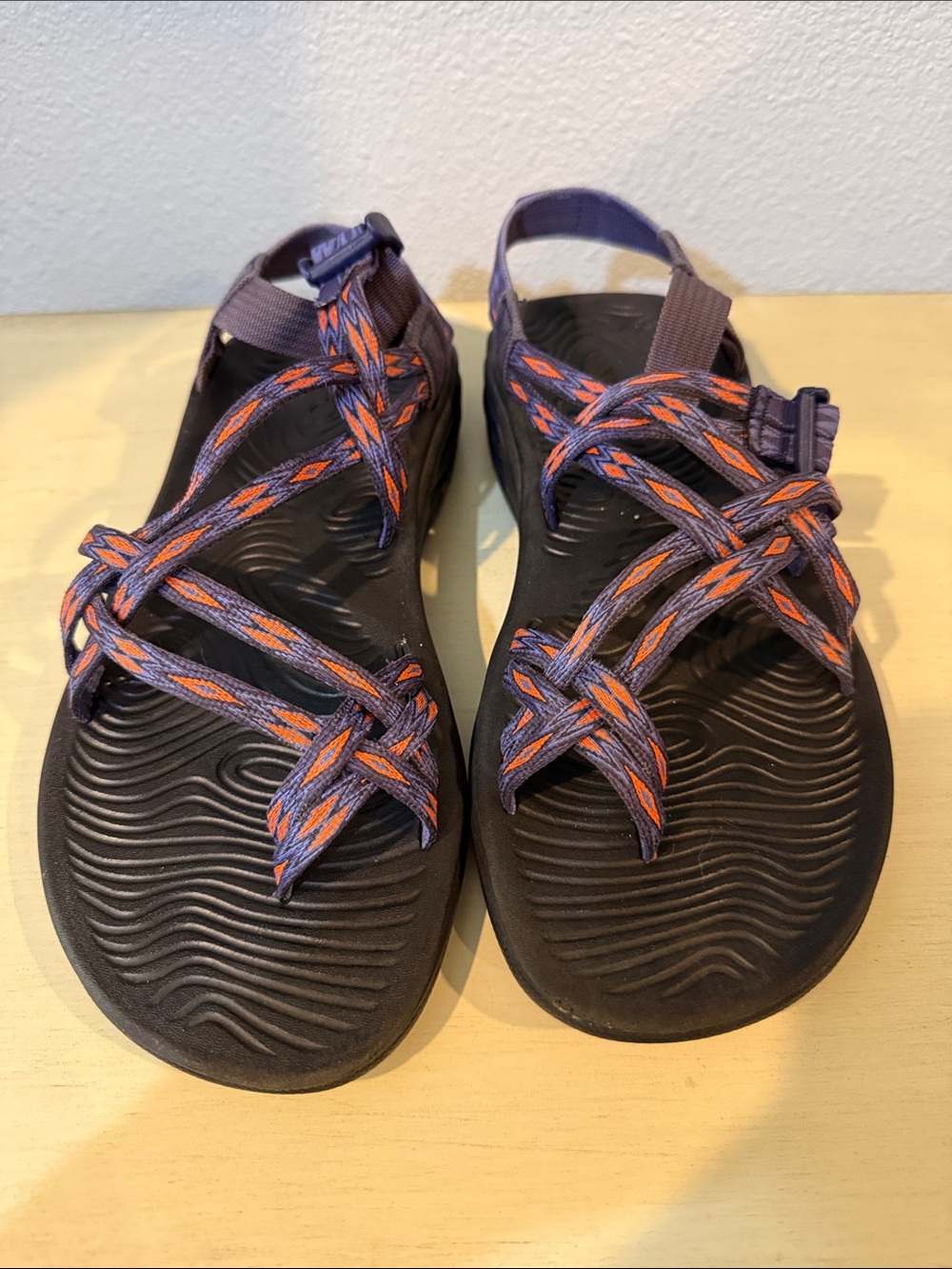 Chaco Women's Strappy Sandal - Purple & Orange Webbing
